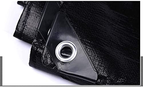 Bâche imperméable noire 3x3m en polyéthylène robuste avec coins renforcés et œillets