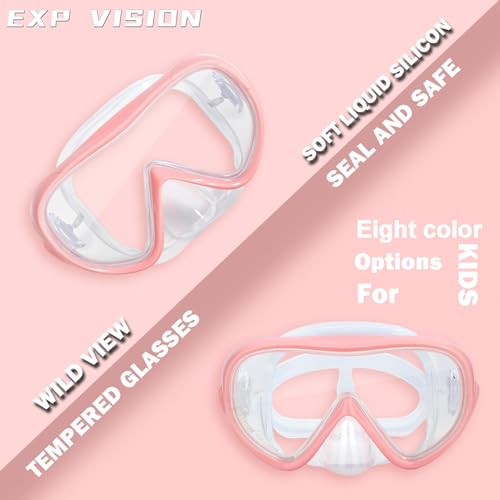 Image of Kids Snorkel Swim Mask, Child Diving Mask Anti-Fog Swim Goggles with Nose Cover for Snorkeling Diving Swimming