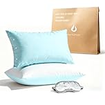 Itartshion Cooling Pillow Cases Queen Size 2Pc, Qmax >=4.5, Cooling Pillowcases for Hot Sleepers, Cool Pillow Covers with Envelope Closure, Gifts,Light Blue & Light Grey, 20x30 Inches