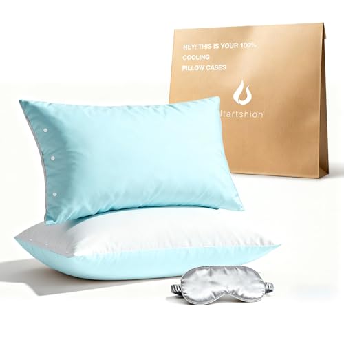 Itartshion Cooling Pillow Cases Queen Size Set of 2 Qmax >=4.5 Cooling Pillowcases for Hot Sleepers Cool Pillow Covers with Envelope Closure Gifts Dark Grey 20x30 Inches 2pcs