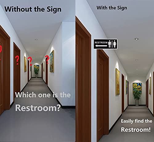 Kichwit Double Sided Metal Restroom Sign, Aluminum Bathroom Sign For Home And Office, 12.1 X 5.5 Inches (1) #TOP1