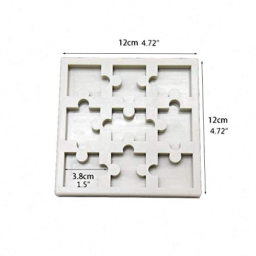 2Pcs Puzzle Piece Silicone Chocolate Mold Fondant Candy Gumpaste Mold Cupcake Cake Decorating Tool Gummy Fat Bombs Mould Wax Samples Epoxy Resin Mold Puzzle Crayons Maker by MoldFun - Image 5