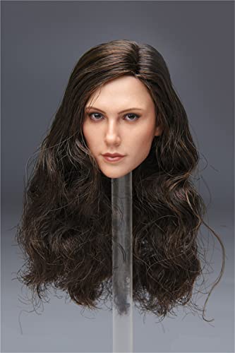1/6 Scale Female Head Sculpt,European Beauty Girl Curls Hair Head Carved For 12Inch Female Ph Tbl Jo Action Figure Body (Squint Version) #TOP1