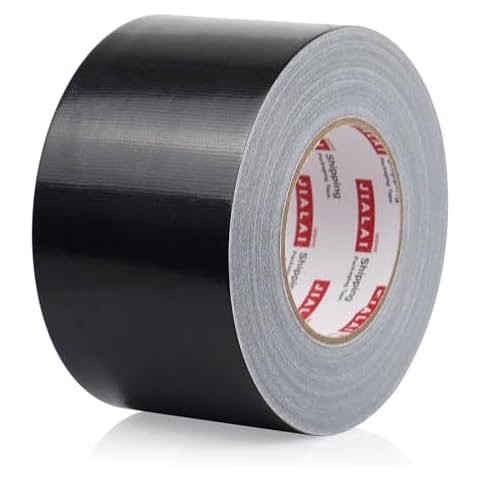 JIALAI HOME Black Duct Tape 3 Inch Wide, Industrial Grade 3 inches x 55 Yards (164 ft), 9 Mil Heavy-Duty, Waterproof, Strong, Flexible, No Residue, for Crafts & Home Improvement Cover
