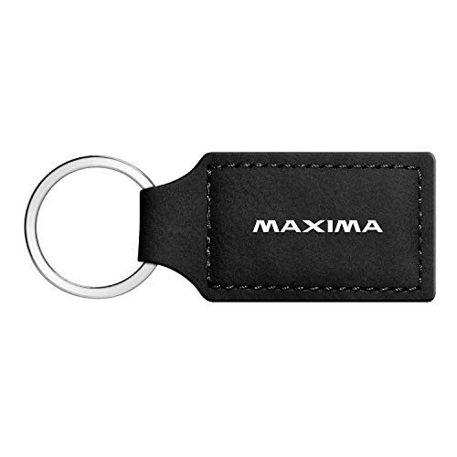 iPick Image Compatible con Nissan Maxima - Llavero rectangular de cuero sintético negro Cover
