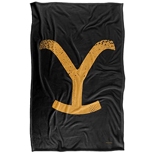 Cobertor Yellowstone, 91,44 cm x 147,32 cm Logotipo da marca Yellowstone Y Manta super macia toque s