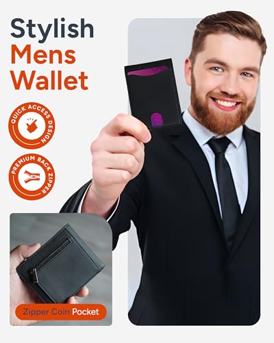 RFID Blokkerende Bifold Kaart Portemonnee met Trek Tab en Geschenkdoos – Stijlvolle Heren Portemonnee – Creditcardhouder Portemonnees voor Heren (DELTA Collectie) - Afbeelding 3