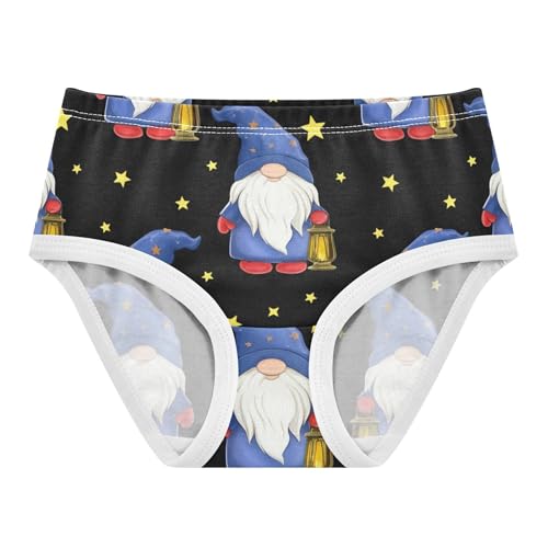 Cute Gnomes Wizards Hats Black Panties for Girl Toddlers Underwear Floral Cotton Animals Briefs Undies Kids 2t