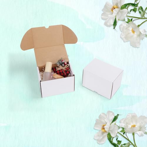 Image of WIFTREY 40 Pack 6X4X4 Small Shipping Boxes, Shipping Box 6 x 4 x 4 for Small Business Packing, White Corrugated Cardboard Mailer Boxes for Shipping Mailing