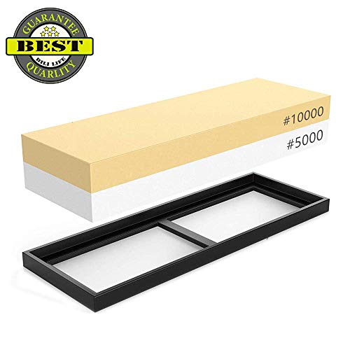 Whetstone 5000/10000 Grit Sharpening Stone, VECU 2 Side Polishing Kit Professional Waterstone Sharpener