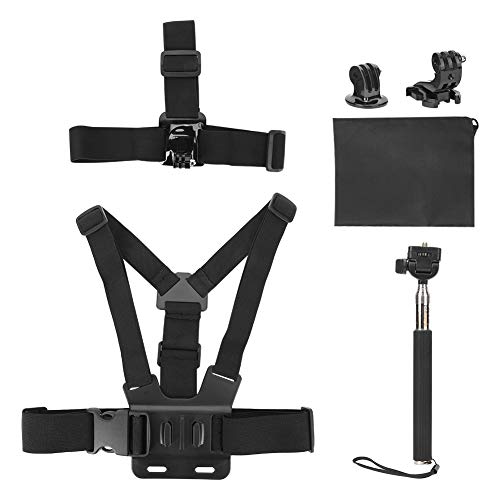 Caméra d'action : pack 5 en 1 Jectse avec support de tête et harnais poitrine pour le sport