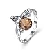 EleQueen 925 Sterling Silver Vintage Inspired Champagne Crystals Queen Bee Resizable Ring Jewelry For Women