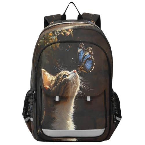 Sac à dos ordinateur portable enfants lycée voyage décontracté chat