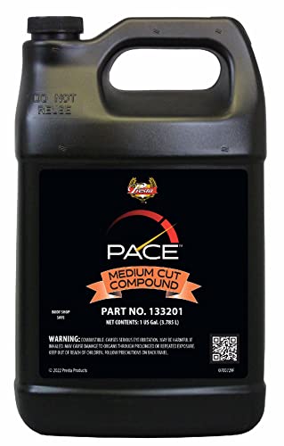 Presta PACE Medium Compound - Removes Up to 2500 Sand Scratches/Polishes to a Deep Gloss in One Step (133201) 1 Gallon
