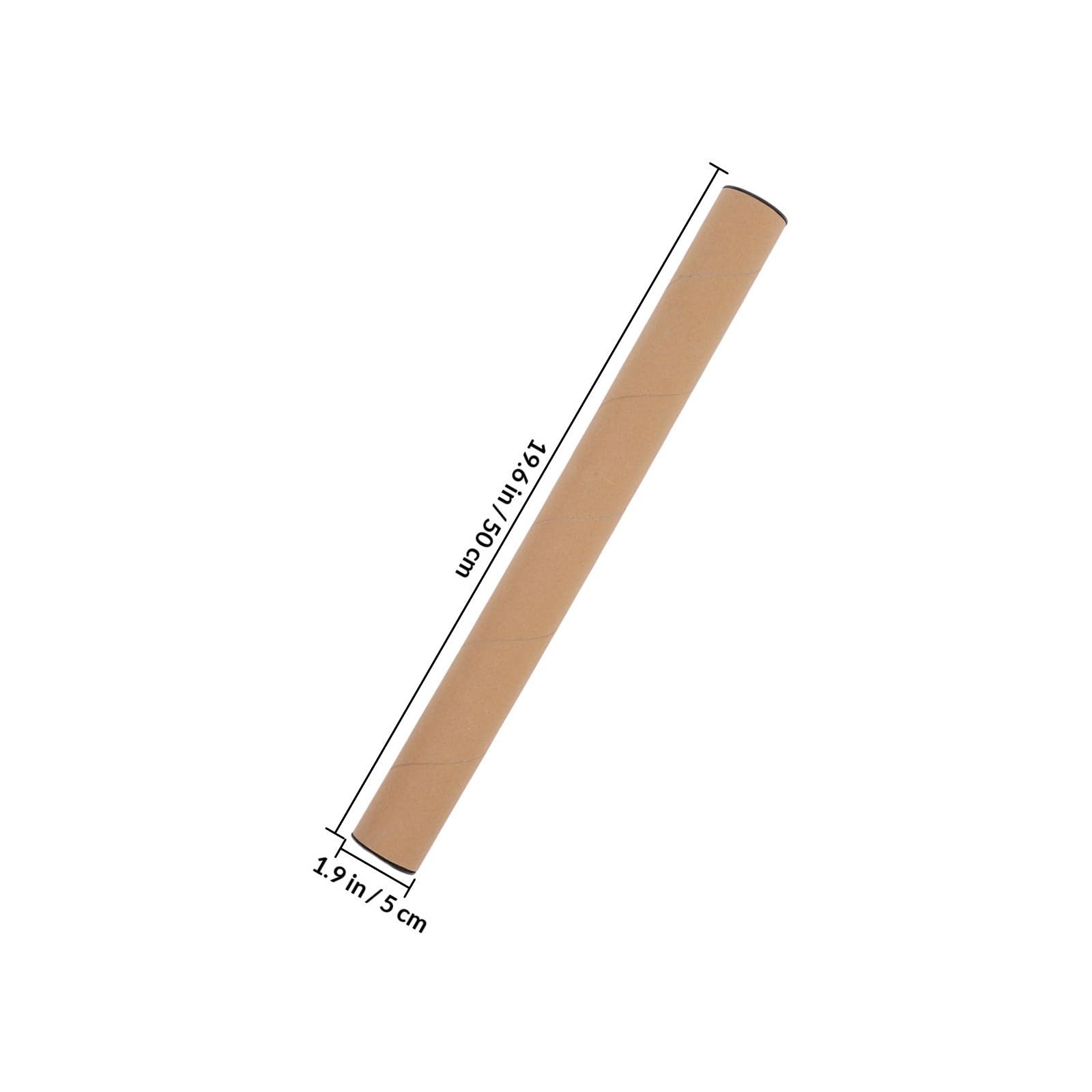 Healeved 10 Pièces Tube à Documents en Papier Kraft Rond 50x5cm avec Bouchon Noir pour Tubes D'expédition et Stockage de Plans et Affiches