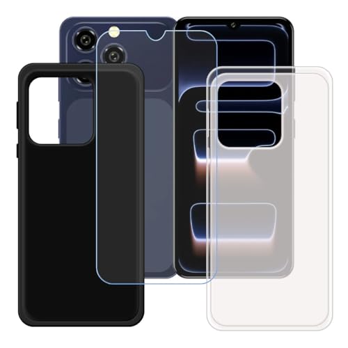 BMPNLSZ �K�p Oukitel C17 2026�p+[�Z�b�g]HD�����K���X�V���J�Q���V�F��TPU�ی�o�b�N�V�F���ėp�u���b�N+�������V�F��-Oukitel C17 2026�p�X�N���C�u�h�~�ی�J�o�[(6,52")