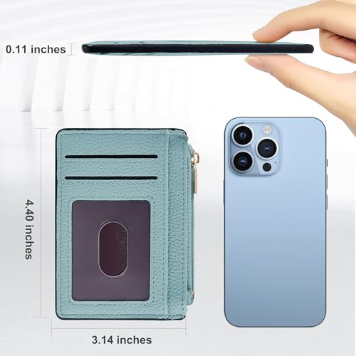 Image of Tipmile Womens Credit Card Holder Wallet, Small Slim RFID Blocking Sleeve | Mini Tiny Cute ID Case, Minimalist Zipper Pocket Wallet, Thin Coin Purse, Mothers Gift