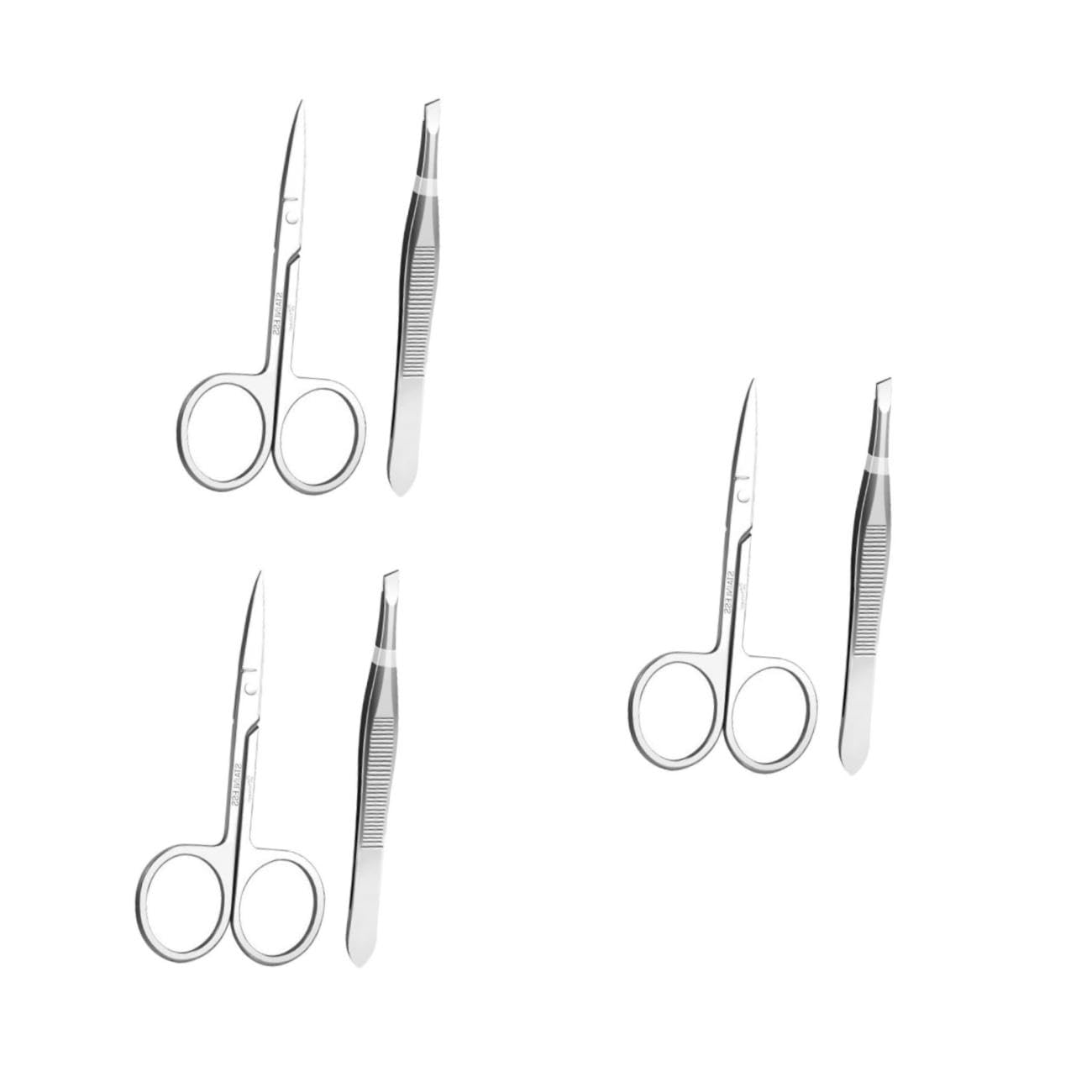 SHERCHPRY 3 Set set per rifinire sopracciglia per sopracciglia tagliacapelli per donne kit pinzette per sopracciglia fermagli per sopracciglia Acciaio inossidabile