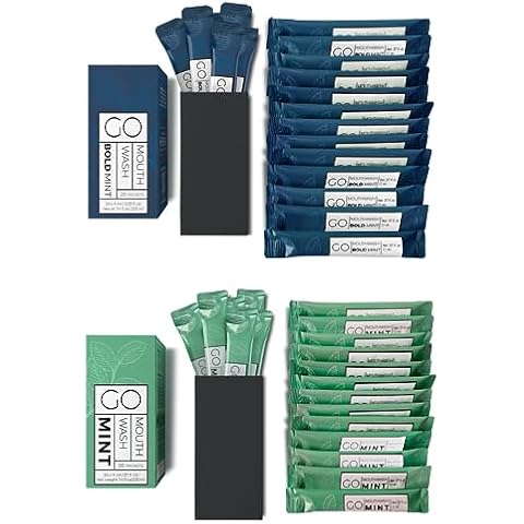 BOLD Mint GO Travel Size Mouthwash Packets BOLD Mint – Individual Mini Mouthwash for Fresh Breath - Smart Packet Design to reduce travel bottle waste -BOLD Mint Flavored Portable Travel Mouthwash Bulk Cover