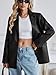 KateModa Women's Faux Leather Blazer Oversized Bomber Winter Coat Motocycle Button Down Fall Jackets with Pockets Black Large