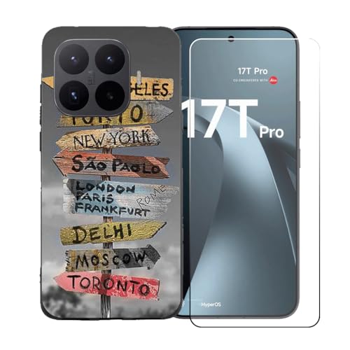 BMPNLSZ �K�p Xiaomi 17T Pro+HD�����K���X�ɓK�����ėpTPU�ی�J�o�[�A�V���J�Q���V�F���o���p�[�ی�o�b�N�V�F��-�K�p Xiaomi 17T Pro�ɓK����9�d�x�X�N���b�`�h�~�X�N���[���ی�J�o�[ BST17