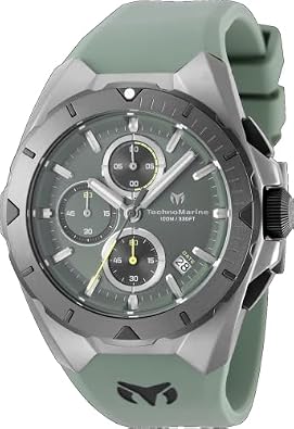 TechnoMarine Ocean Men 41.30mm Stainless Steel Grey Olive Green dial VD57 Quartz