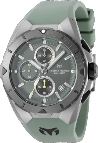 TechnoMarine Ocean Men 41.30mm Stainless Steel Grey Olive Green dial VD57 Quartz