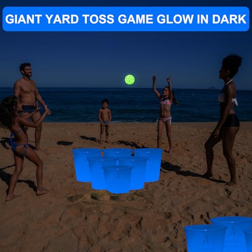 Aivalas Yard Pong Outdoor Games Glow Set in Dark for Adults and Family - image 7