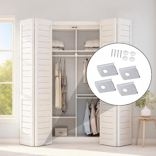 Kit para Puerta Bi-folio 4 Piezas N7192 Soporte de Reparación para Puertas Plegables y Granero miniatura 6