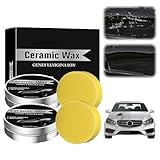 【Ceramic Wax Cream】Titanium Ceramic Wax Cream has excellent gloss and durability for long-term paint protection and is very easy to apply, where you get maximum performance 【Long-lasting gloss and color lock】Nano-level polishing particles fill the mi...