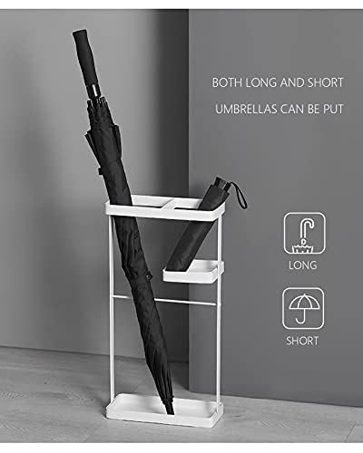 Porte-parapluies multi-usages blanc avec bac d'égouttage