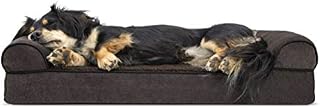 Furhaven Pet Dog Bed | Orthopedic Faux Fleece & Chenille Soft Woven Traditional