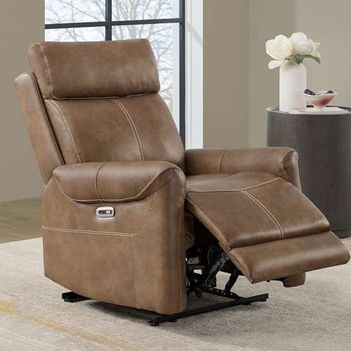 Leather Recliner Wall Hugger Chair LIKEMET Genuine Leather Power