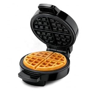 Global Gourmet - FULL SIZE American Waffle Maker Iron Machine 700W I Electric I Stainless Steel Mould I Non-Stick Coating I Recipes I Deep Cooking Plates I Adjustable Temperature Control - Black