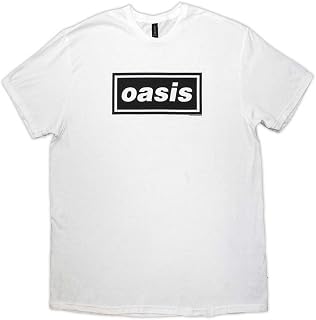 Oasis Band Classic Logo Unisex Graphic Tees - White | Soft Style Cotton Graphic Tee for Men & Women, Machine Washable Crew Neck Unisex Graphic Shirt, Rock Band Collectible T-Shirt