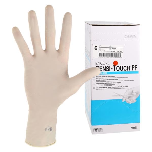 AnsellLtd 7822PF Sensi-Touch Sterile Latex Gloves Size #6.0 50 Pairs Per Box