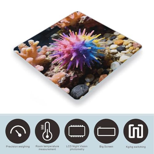 Báscula digital de baño con plataforma de vidrio templado y pantalla LED miniatura 3