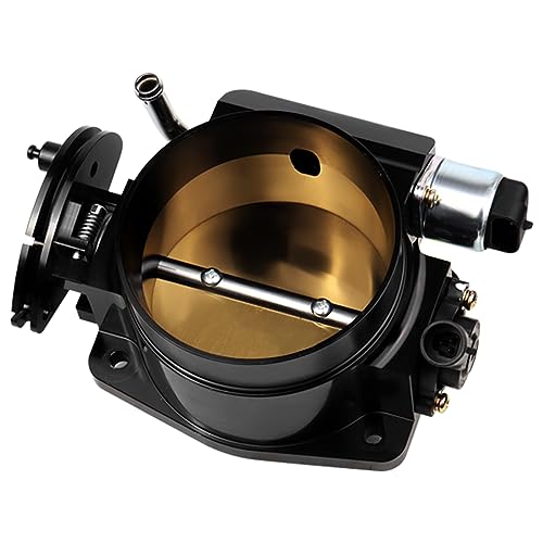 LOREADA LS 102mm Big Mouth Throttle Body for LS1 LS2 LS3 LS6 LS7 LSX GM Gen III IV Engine LS Style 4 Bolt Intake Manifold, with Throttle Position Sensor and Idle Air Control TPS IAC Aluminum Black by LOREADA - Image 6