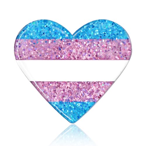 Image of LGBTQ+ Pride Pins - Rainbow Heart Flag Lapel Brooch Pin Badge Progress Pride Bisexual Transgender Nonbinary Lesbian Pansexual LGBTQ Accessories for Jackets Backpacks Hats