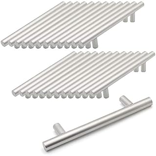 Probrico Brushed Nickel Stainless Steel Kitchen Cabinet T Bar Handle Furniture Drawer Pulls Cuoboard Knobs PD201HSS96(96mm Hole centers/160mm Long) 10 Pack