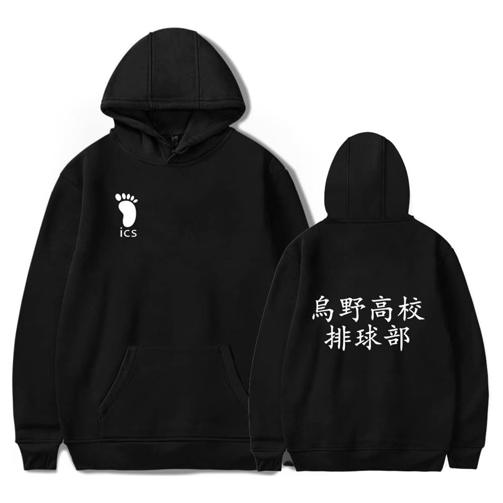 LKY STAR Haikyuu!! Felpa con Cappuccio con Motivo dell’ Anime Karasuno High School Volleyball, per Cosplay,Haikyuu Pullover per Uomo Donna Teen