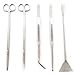 Signstek 5pcs Aquarium Tools Kit, Includes Straight & Curved Scissors, Substrate Spatula, Straight & Bent Tweezers - Stainless Steel