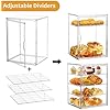 Attelite Pastry Display Case,4 Layers Adjustable Clear Bread Box for Kitchen Countertop,Bread Storage with Magnetic Door Bakery Pastry Display15.5x11.4x9.8inch