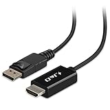 J&D Gold Plated DisplayPort to HDMI Cable Adapter (Black, 6 Feet)