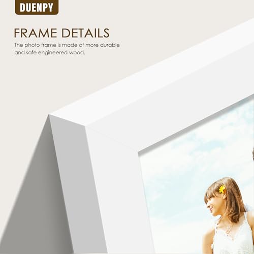 Image of DUENPY 4 Folding 5x7 Accordion Wood Frame Plexiglass White | Constructed With Engineered Wood And Plexiglass, Elegant Ornament For Desktop Photo Display