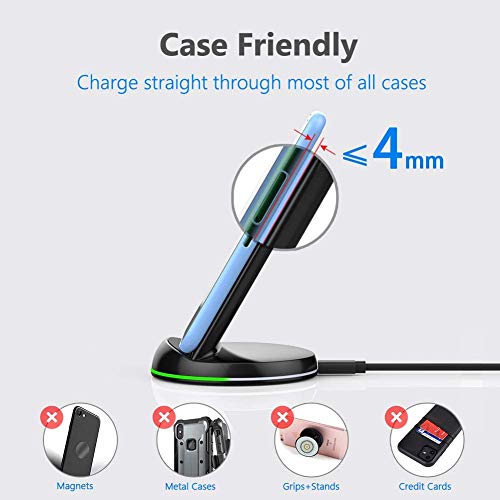 Yootech Wireless Charger,10W Max Wireless Charging Stand, Compatible With Iphone 14/14 Plus/14 Pro/14 Pro Max/13/13 Mini/13 Pro Max/Se 2022/12/11/X/8, Galaxy S22/S21/S20/S10(No Ac Adapter) #TOP2