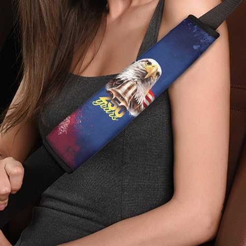 Image of AFPANQZ Eagle 250 Years Universal Seat Belt Cover 2 Pack Truck Vans Sedans SUVs Seat Belt Pad Cushion for Women Girls Comfortable Shoulder Protectors