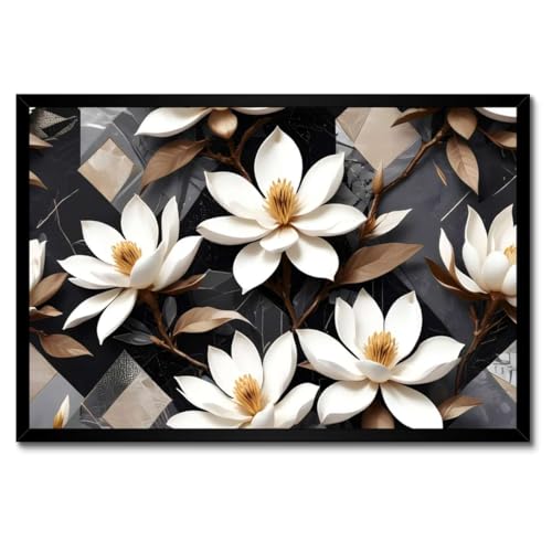 Composition orientale poster cadre blanc 60x40 cm mural