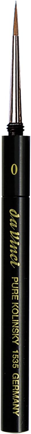da Vinci Travel Series 1535 Maestro Watercolor Brush, Extra Long Taper Russian Red Sable with Protective Case Handle, Size 0