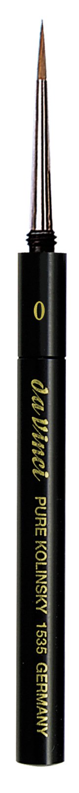 da Vinci Travel Series 1535 Maestro Watercolor Brush, Extra Long Taper Russian Red Sable with Protective Case Handle, Size 0